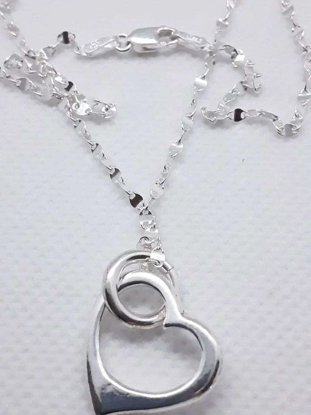 NEW sparkling 925 silver heart necklace - Picture 9 of 10